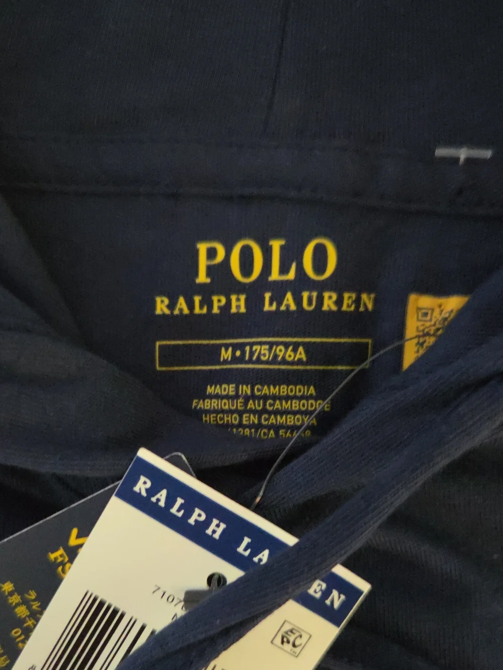 Polo Ralph Lauren Men's Jersey Hooded T-Shirt Navy Blue Red Pony - Size M NWT